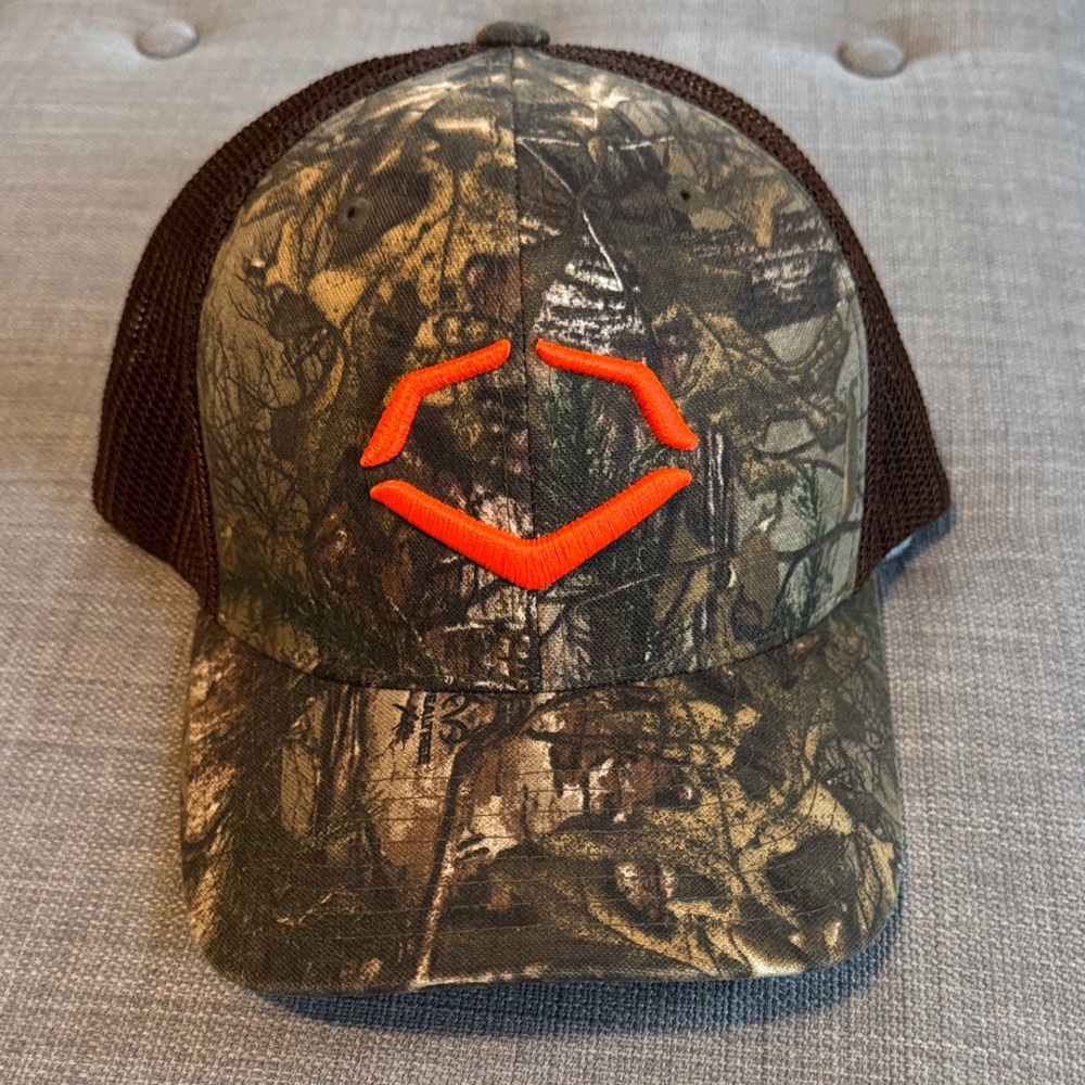 Camo Mesh Cap with Orange Accent